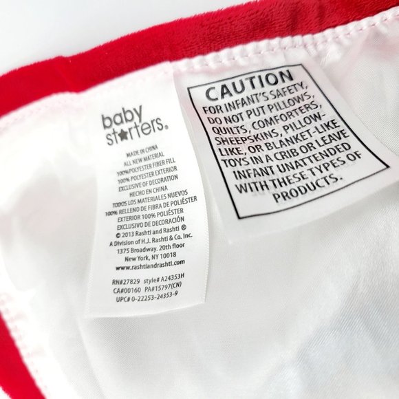 Baby Starters Sock Monkey Baby Lovey Blanket Toy Plush Cream & Red Soft - Picture 7 of 8